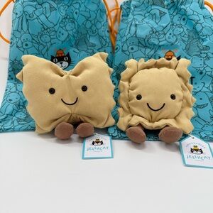 NWT Authentic Jellycat Amuseables Farfalle and Ravioli Pasta BUNDLE W/ Dust Bags